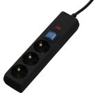 Фільтр живлення 2E 3 розетки, 1 м, чорний (2E-U03C14M1BK)