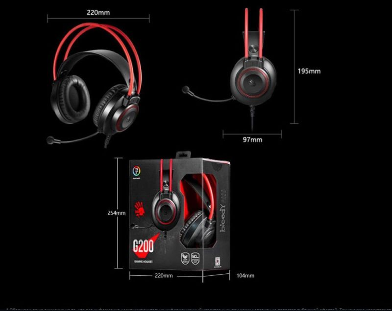 Гарнитура Bloody G200 Black/Red (G200 Bloody (Black+Red))