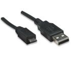 Кабель Atcom USB - micro USB V 2.0 (M/M), 0.8 м, черный пакет (9174)