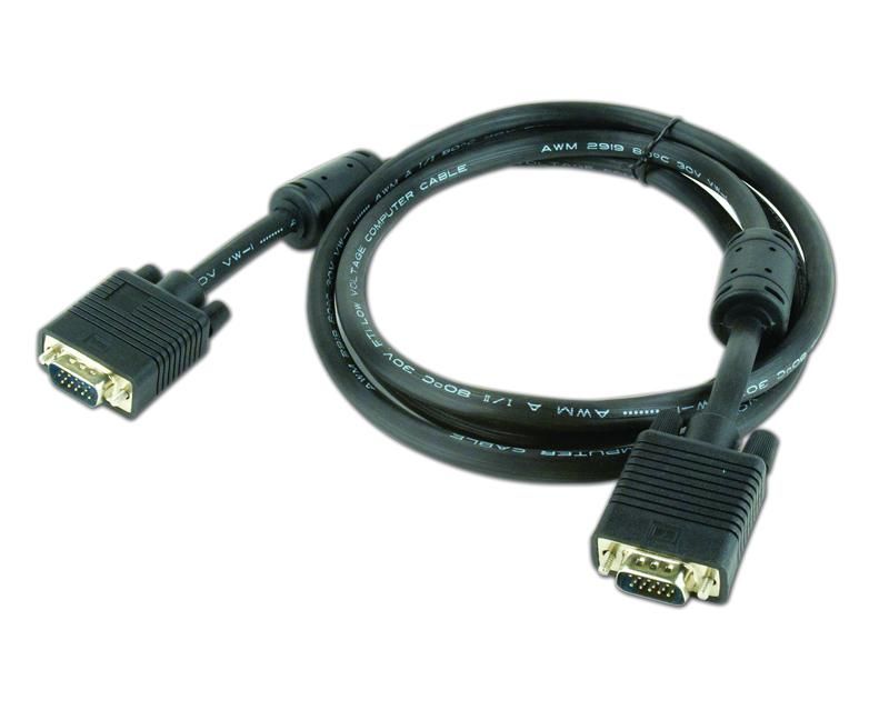 Кабель Cablexpert VGA-VGA HD15M/HD15M с 2-мя фер. кольцами, двойной экран, черный, 1.8 м (CC-PPVGA-6B)