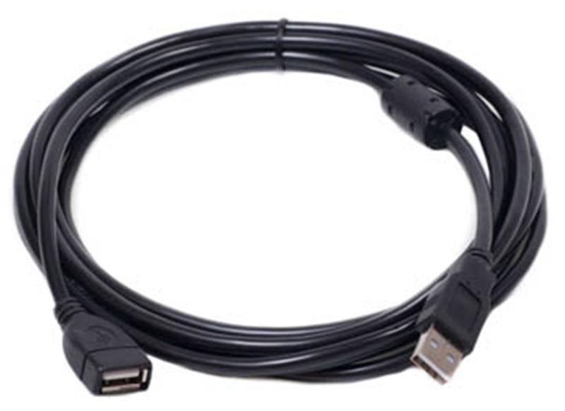 Кабель PowerPlant USB2.0(AF)-USB2.0(AM), 5м, One ferrite, Black (KD00AS1212)