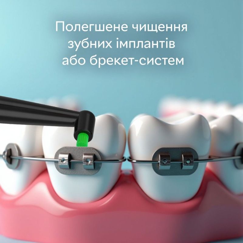 Насадки монопучковые средней жесткости для зубной щетки Pecham Black (4820201379622)