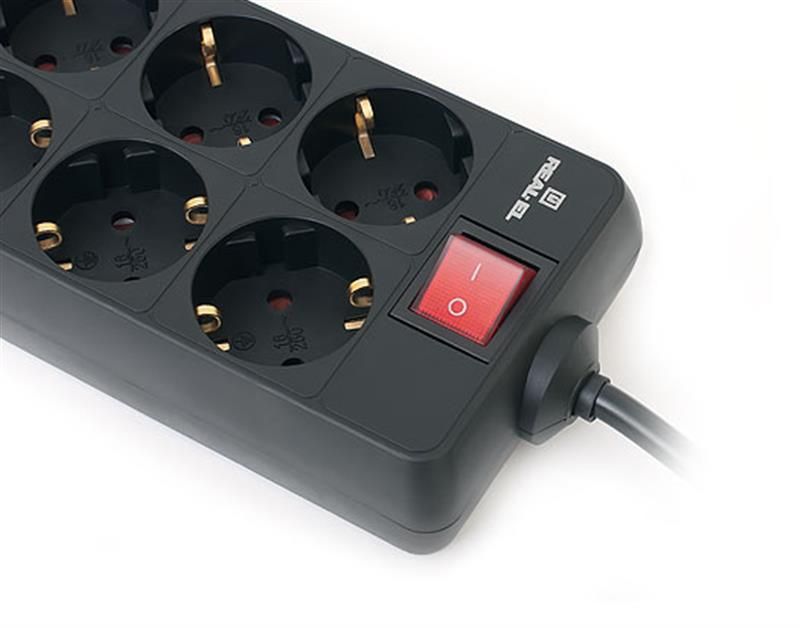 Фільтр живлення REAL-EL RS-8 Protect 1.8 м Black (EL122300021)