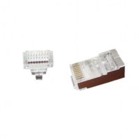 Конектор RJ 45 Cablexpert екранований, із позолоченими контактами, з наскрізними отворами (100 шт/уп) (LC-PTF-01/100)
