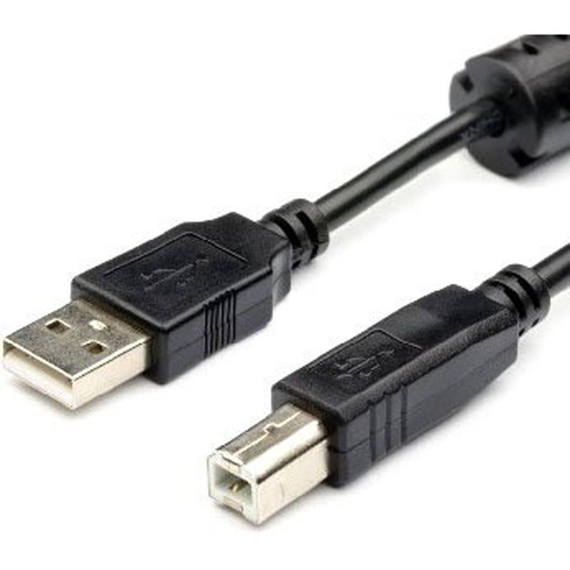 Кабель Atcom USB - USB Type-B V 2.0 (M/M), 1.5 м, феррит, черный  (5474)