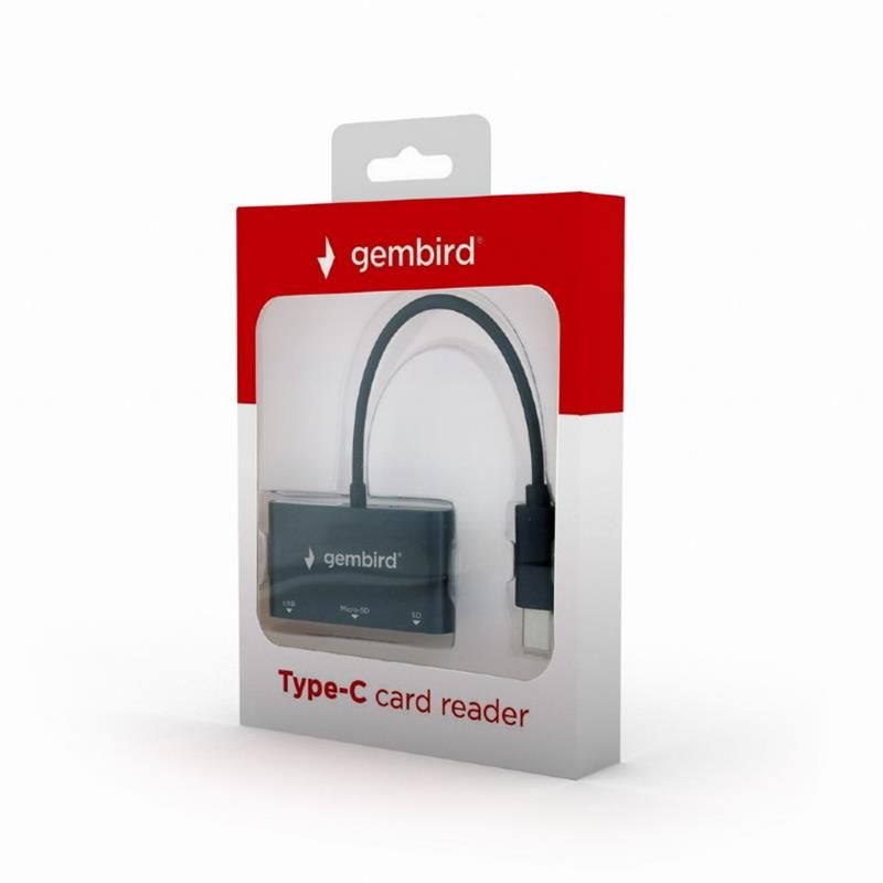 Картридер Gembird USB Type-C Black (UHB-CR3-02)