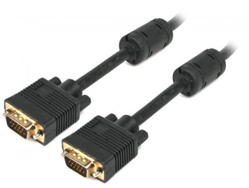 Кабель Cablexpert VGA-VGA HD15M/HD15M с 2-мя фер. кольцами, двойной экран, черный, 1.8 м (CC-PPVGA-6B)