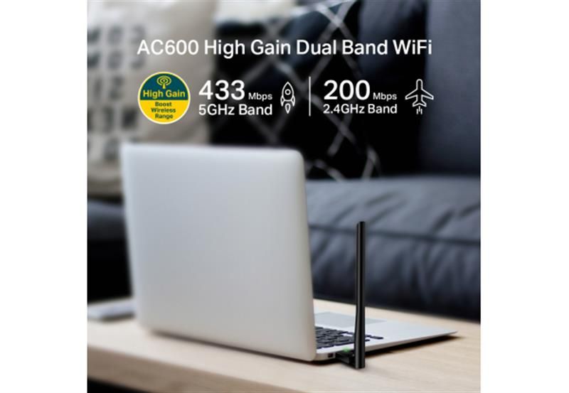 Беспроводной адаптер TP-Link Archer T2U Plus (AC600, 1 антенна) (ARCHER T2U PLUS)