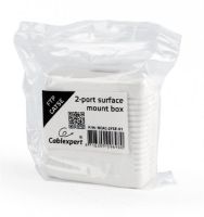 Розетка Cablexpert 2хRJ-45, Cat5Е, зовнішня, біла (NCAC-2F5E-01)