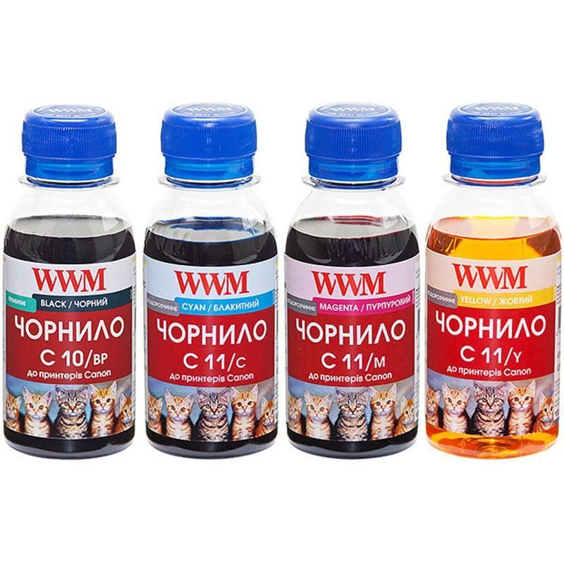 Комплект чернил WWM CANON PG510BP/CL511 B/C/M/Y 4*100г (C10/11SET4-2)