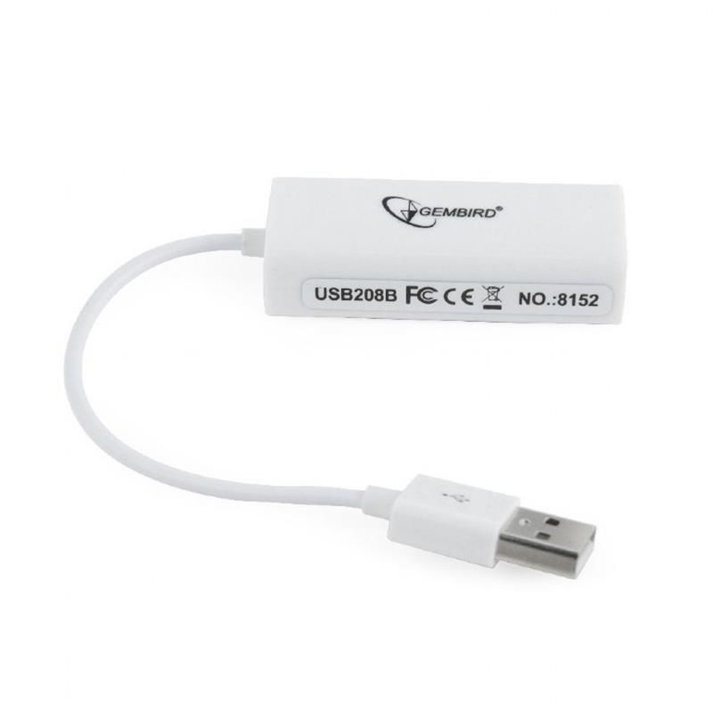 Мережевий адаптер Gembird USB - Fast Ethernet, білий (NIC-U2-02)