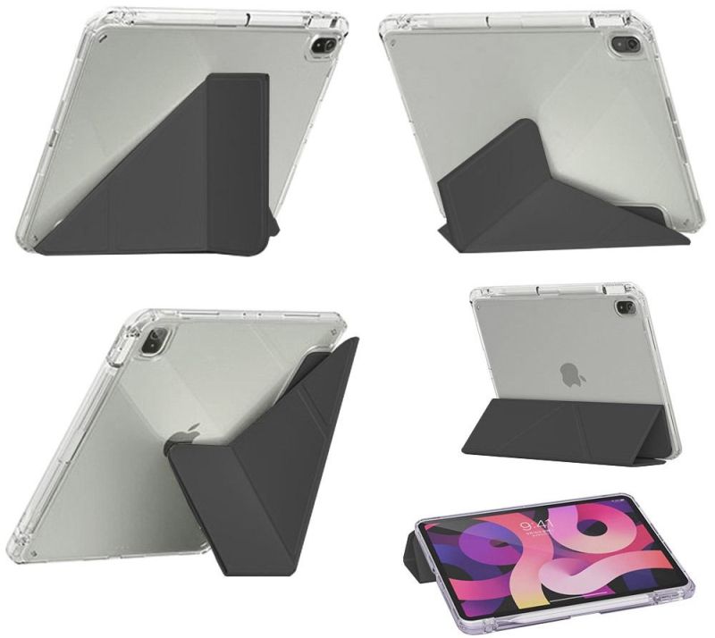 Чохол-книжка BeCover Ultra Slim Origami Transparent з кріпленням Apple Pencil для Apple iPad Air (4/5) 2020/2022 10.9" Black (711102)
