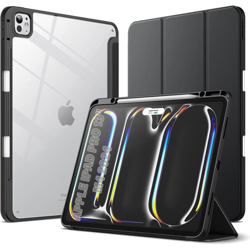 Чeхол-книжка BeCover Soft Edge TPU с креплением Apple Pencil для Apple iPad Pro 13" M4 2024 Black (711717)