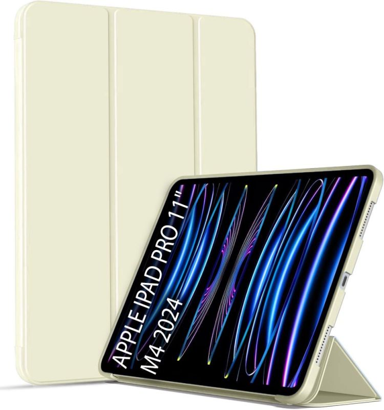 Чeхол-книжка BeCover Tri Fold Soft TPU Silicone для Apple iPad Pro 11" M4 2024 Beige (711745)
