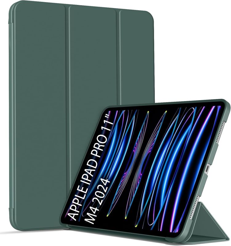 Чeхол-книжка BeCover Tri Fold Soft TPU Silicone для Apple iPad Pro 11" M4 2024 Dark Green (711746)