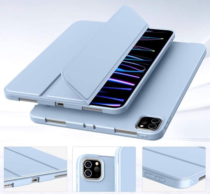 Чeхол-книжка BeCover Tri Fold Soft TPU Silicone для Apple iPad Pro 11" M4 2024 Light Blue (711748)