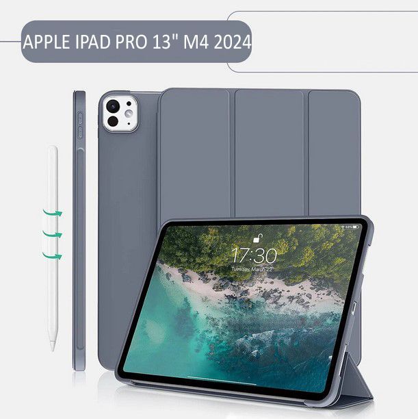 Чeхол-книжка BeCover Tri Fold Soft TPU Silicone для Apple iPad Pro 13" M4 2024 Purple (711754)