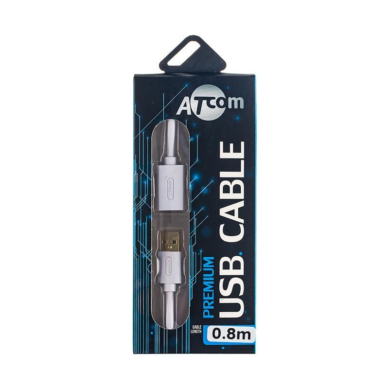 Кабель Atcom USB 2.0 AM/AF, 0.8м, білий (13424)