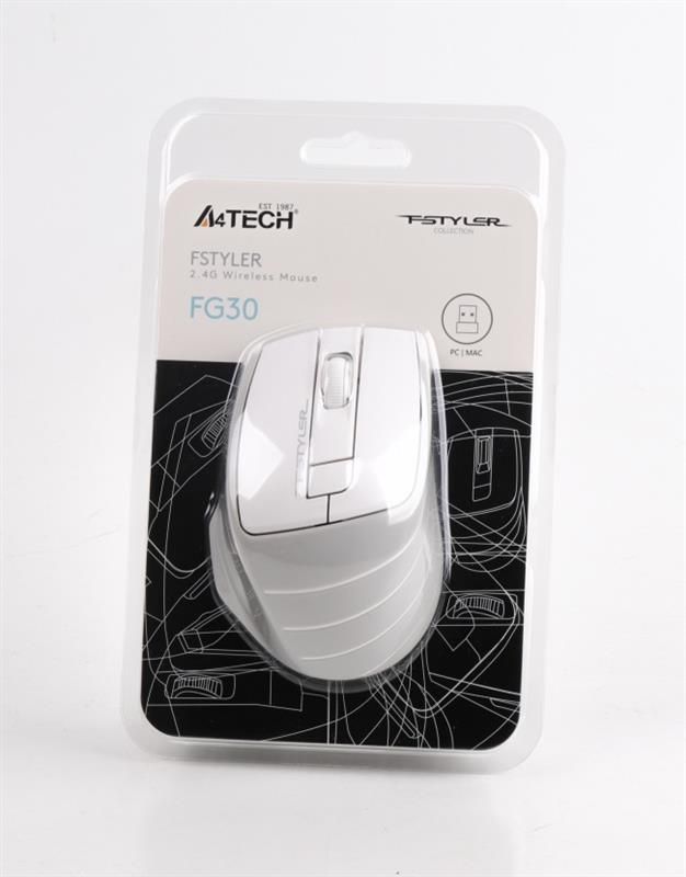 Миша бездротова A4Tech FG30 Grey/White (FG30 (White))