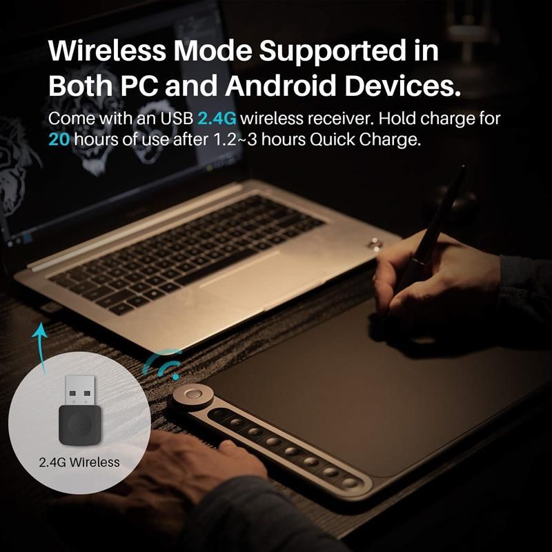 Графічний планшет Huion Inspiroy Dial + рукавичка (Q620M)
