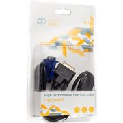 Адаптер PowerPlant DVI-D (М)-VGA(М), 1 м, чорний (CA911981)