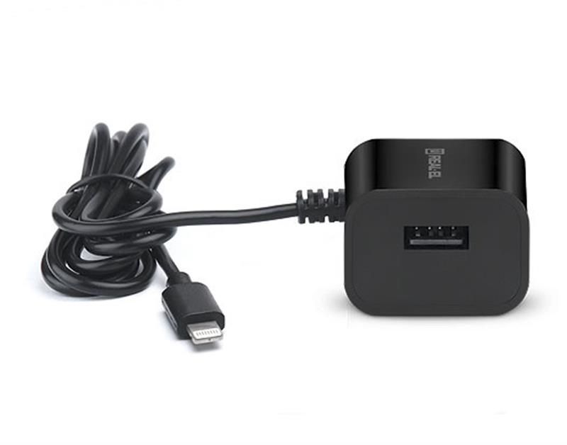 Сетевое зарядное устройство REAL-EL CH-217 (2USB, 2.1A) Black + кабель Lightning (EL123160016)