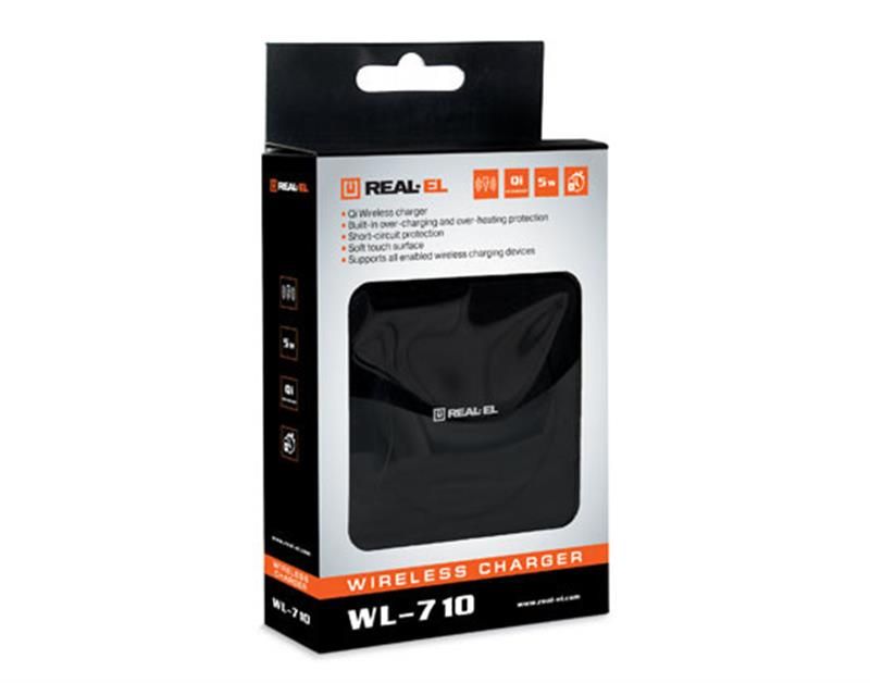 Бездротовий зарядний пристрій REAL-EL WL-710 1.5A 5W Black (EL123160018)