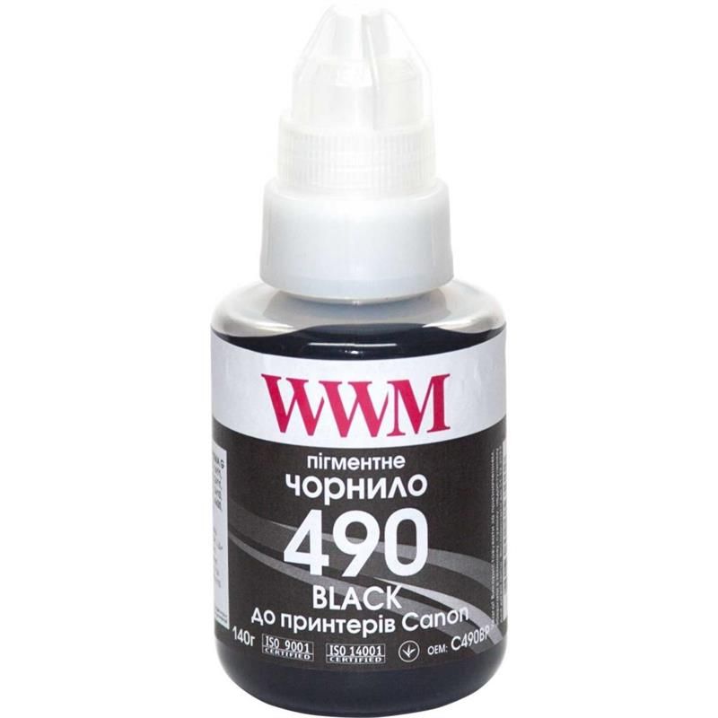Чорнило WWM Canon Pixma G1400/2400/3400 Black Pigment 140г (C490BP)