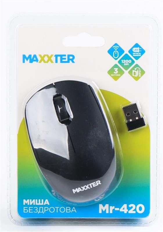 Миша бездротова Maxxter Black (Mr-420)