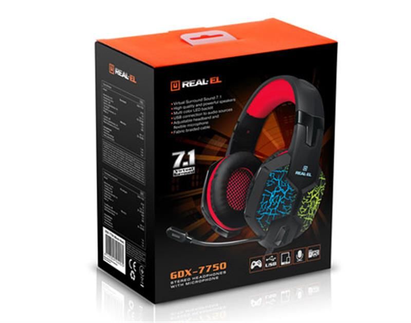 Гарнітура REAL-EL GDX-7750 Black/Red (EL124100048)