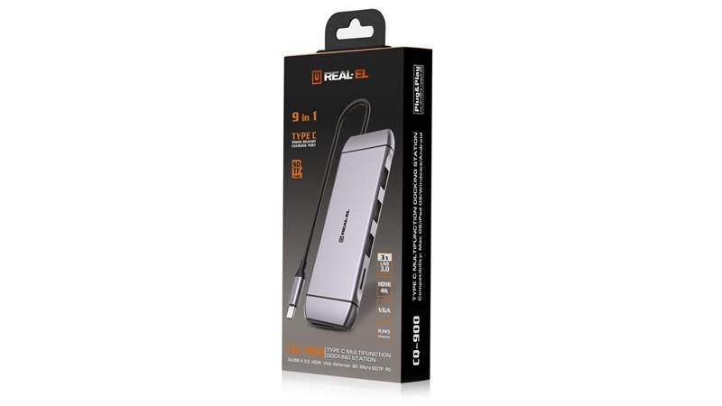 USB-хаб REAL-EL CQ-900 3 ports (EL123110003)