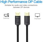 Кабель Vention DisplayPort - DisplayPort (M/M), 1 м, чорний (HACBF)