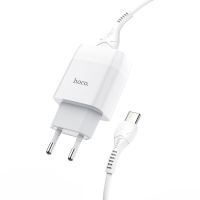 Зарядний пристрій Hoco C72A Glorious (1USB, 2.1А) White + кабель Type-C (6931474713018)