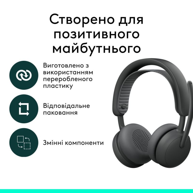 Bluetooth-гарнитура Logitech Zone Wireless 2 ES Graphite (981-001503)