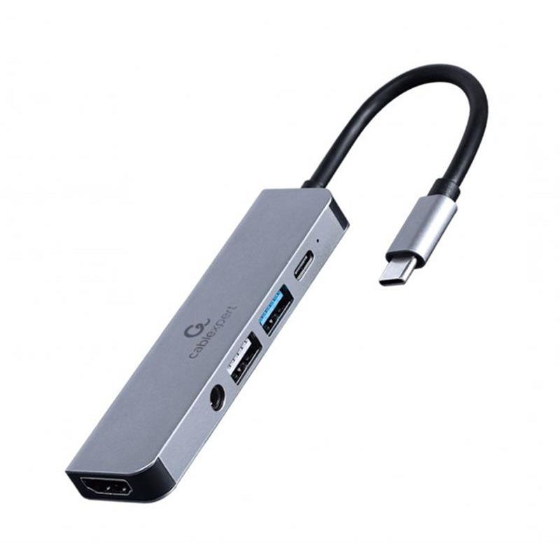 Док-станція Cablexpert USB-C 5-в-1 USB/HDMI/PD/Аудіо 3,5 (A-CM-COMBO5-02)