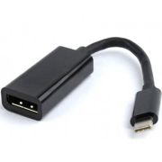 Адаптер Cablexpert USB Type-C - DisplayPort (M/F), 0.15 м, черный  (A-CM-DPF-01)