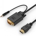 Кабель Cablexpert HDMI - VGA+3.5 мм V 1.4 (M/M), 1.8 м, чорний пакет (A-HDMI-VGA-03-6)
