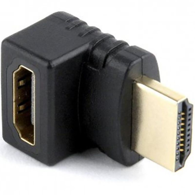 Адаптер Cablexpert HDMI - HDMI, M/F, Г-образный, черный пакет (A-HDMI270-FML)