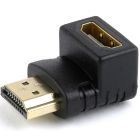 Адаптер Cablexpert HDMI - HDMI (M/F), кут 90 градусів, чорний пакет (A-HDMI90-FML)