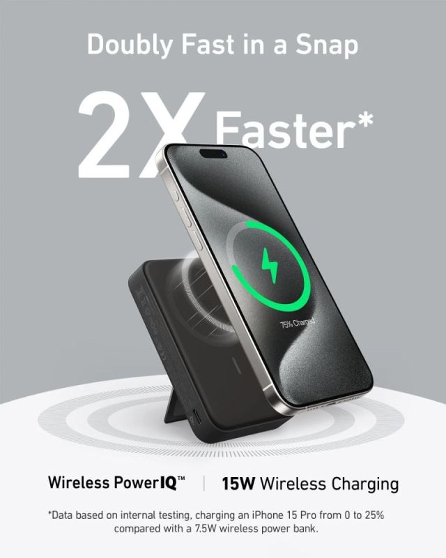 Универсальная мобильная батарея Anker MagGo 10000mAh 27W Black (A1654G11)