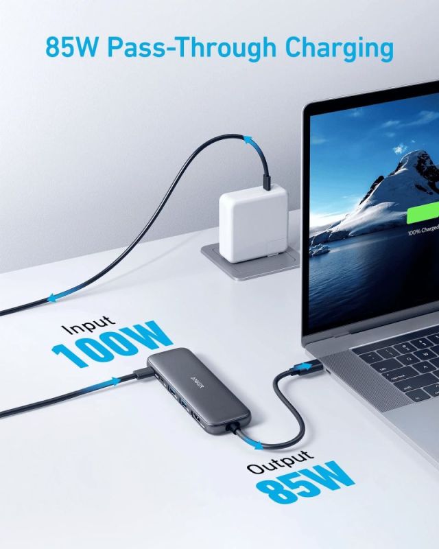 USB-хаб Anker USB-C Hub 332 5-in-1 Black (A8355H11)