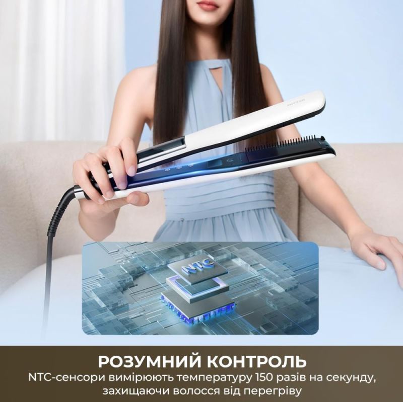 Утюжок (выпрямитель) для волос Dreame AuraSteam Straight White (AA01A)