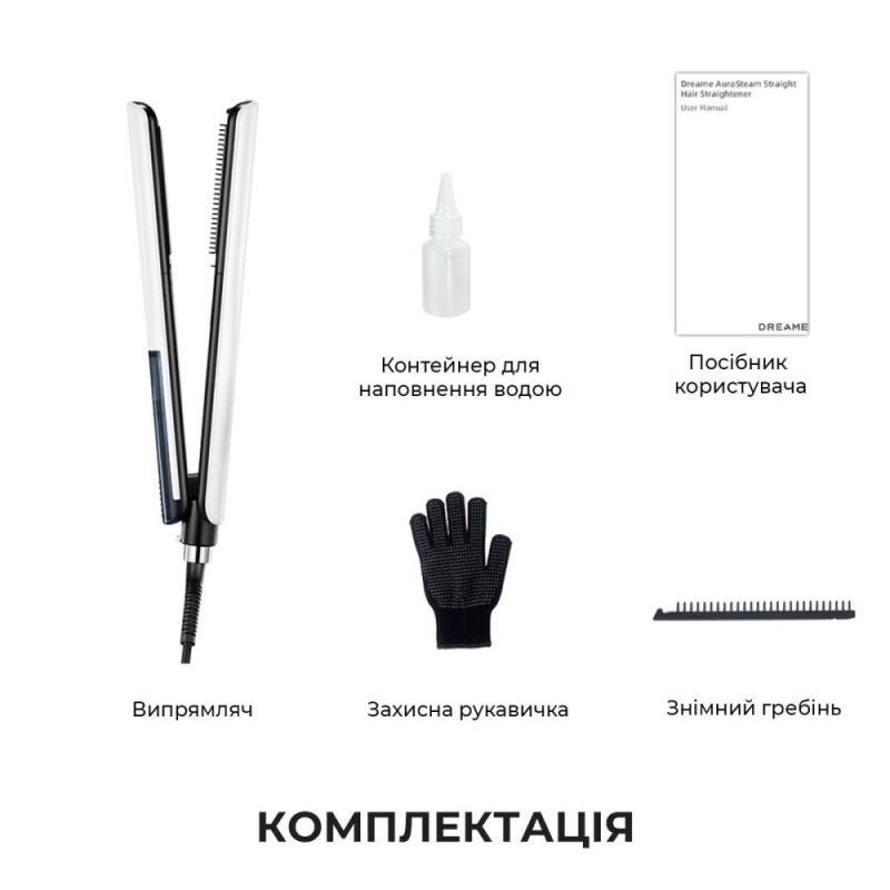 Утюжок (выпрямитель) для волос Dreame AuraSteam Straight White (AA01A)