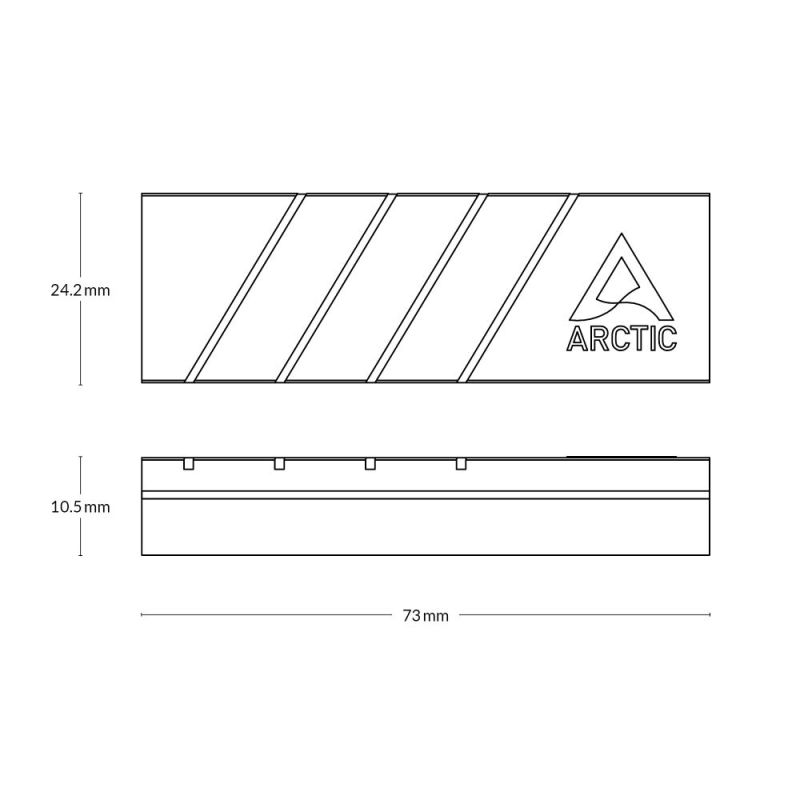 Радиатор охлаждения для SSD Arctic M2 Pro Black (ACOTH00001A)