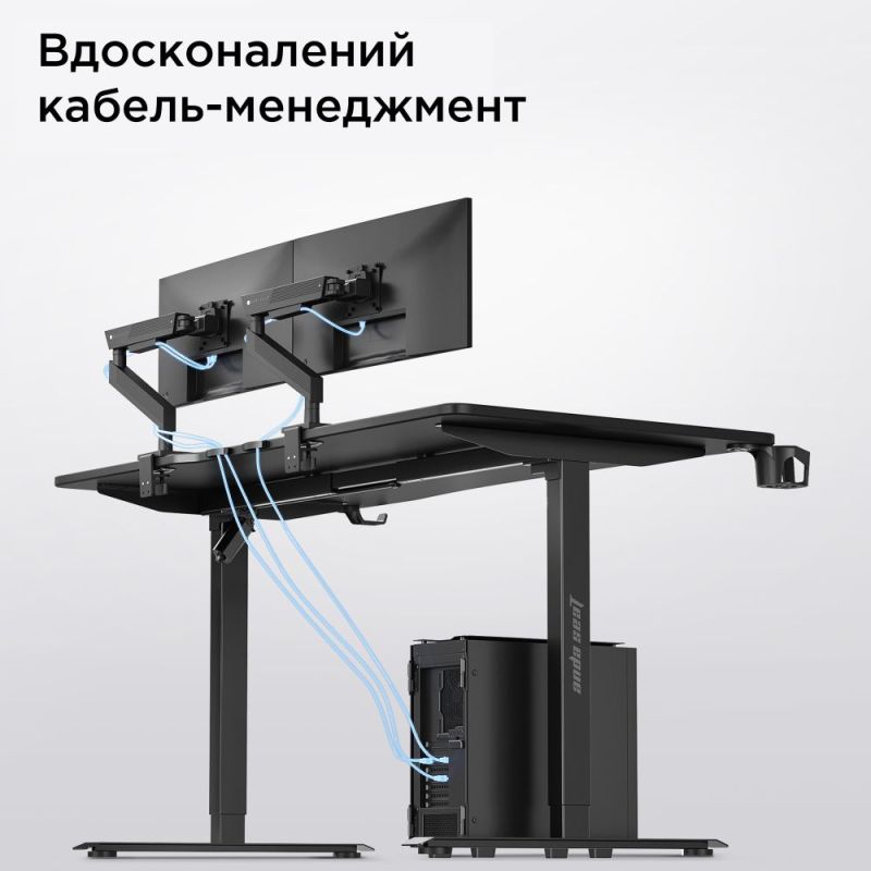 Комп`ютерний стіл Anda Seat Xtreme E 1600x800 Black (AD-D-DD1-1600-06-B)