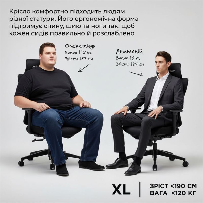 Кресло для геймеров Anda Seat X-Air Mega Size XL Mesh Gray (AD-WY-01-GGF)