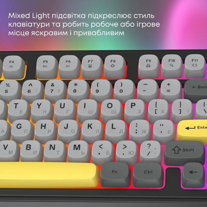 Клавіатура Ajazz AF98 Black USB-C Black Gray Yellow (AF98-BGY)