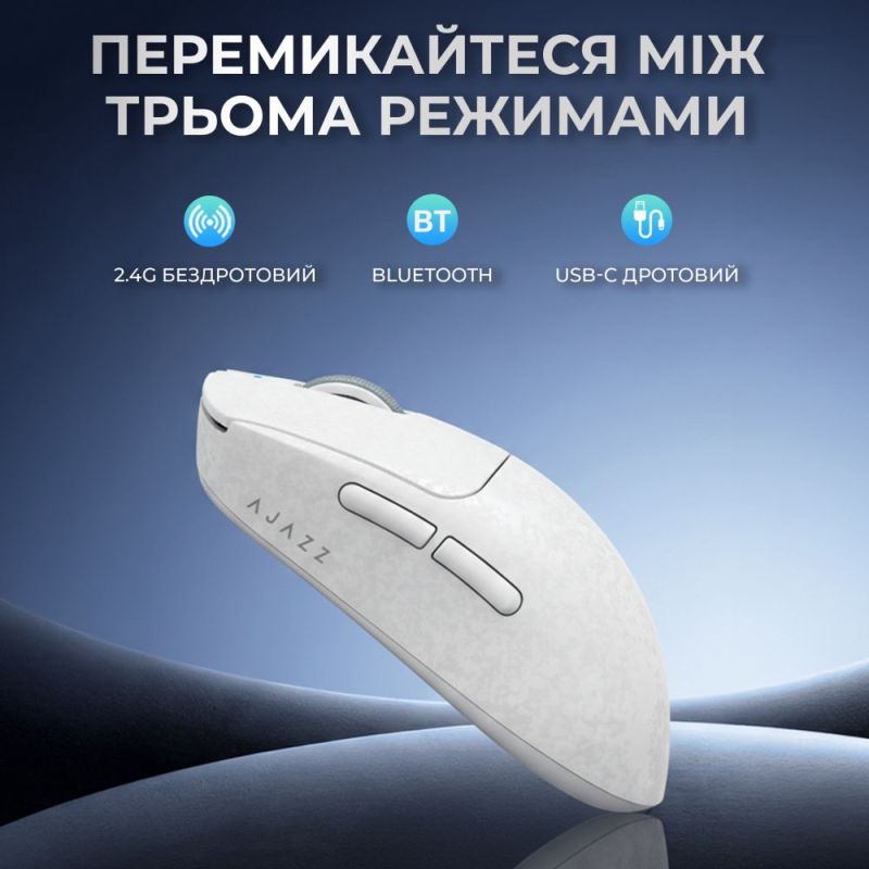 Миша бездротова Ajazz AJ199 Max White (AJ199-MAX-W)
