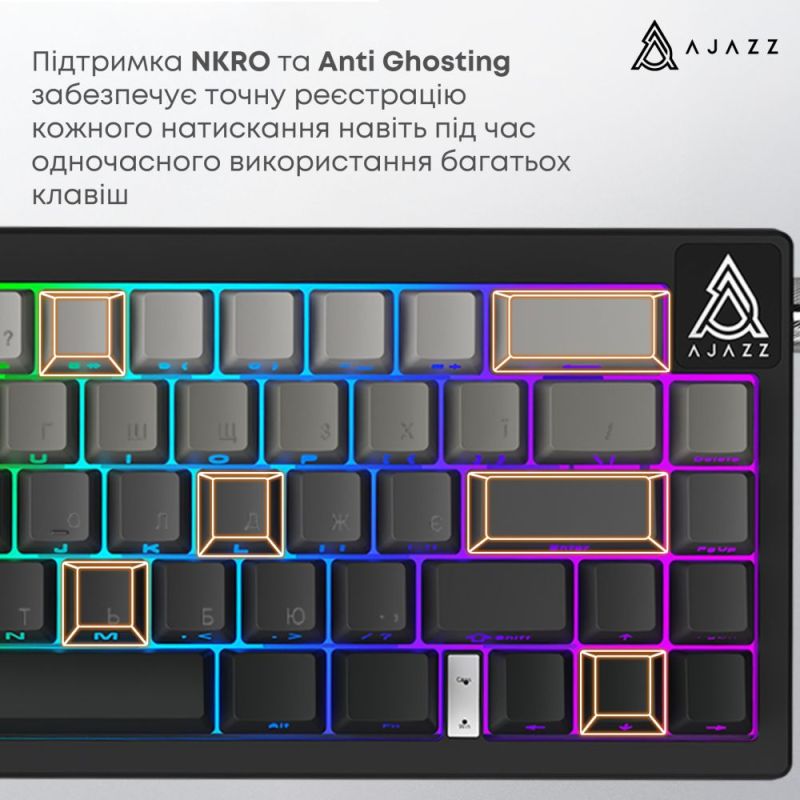 Клавиатура Ajazz AK650 Day Dream Switch Gradient Black USB-C (AK650-DD-BG)