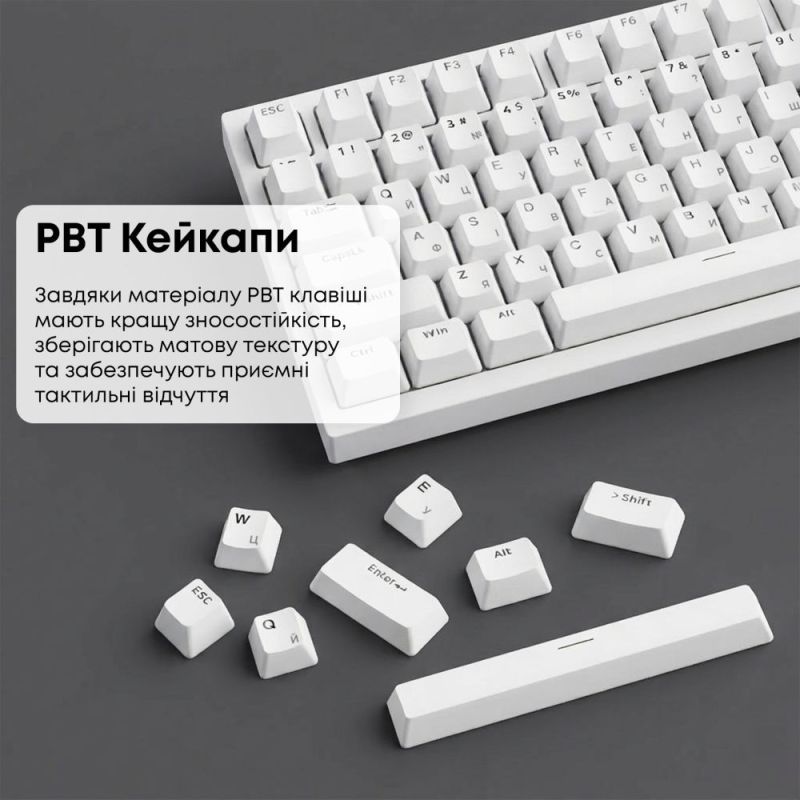 Клавіатура Ajazz AK820 Red Switch White USB-C (AK820-R-W)